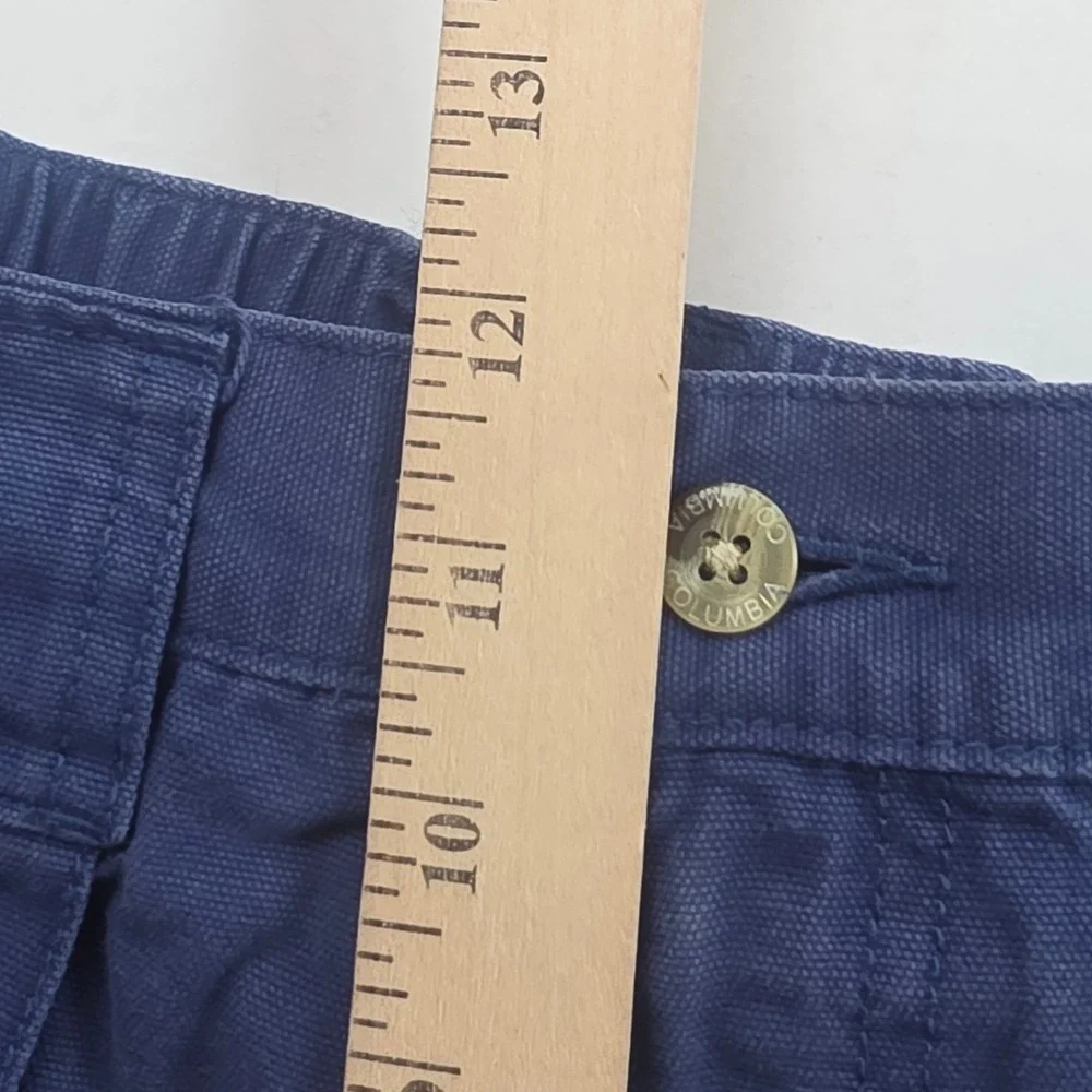 Columbia PFG Cargo Shorts Mens Medium Blue Fishing Utility Cotton 7in Inseam Vtg